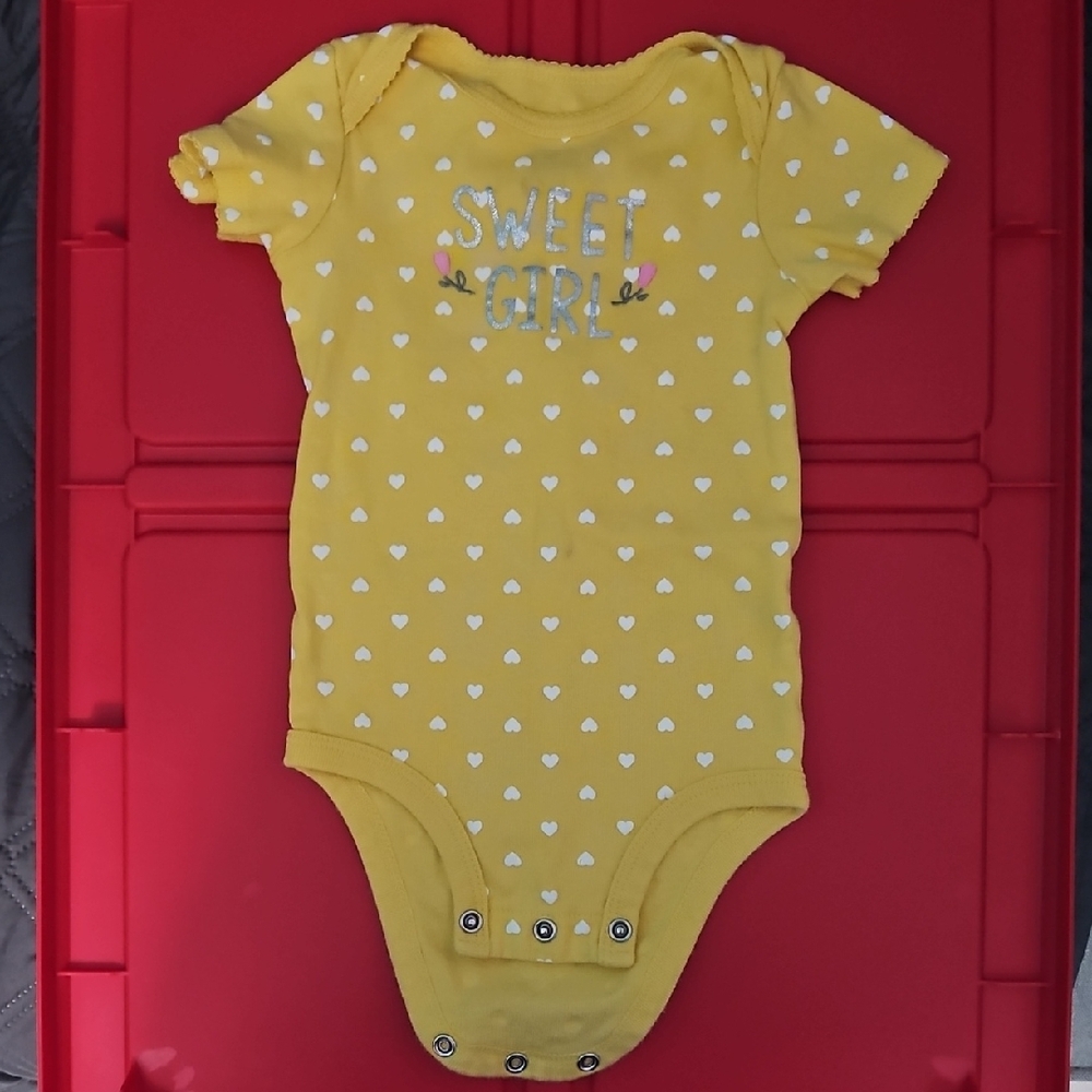 Carter's Yellow and White Polka Dot Bodysuit